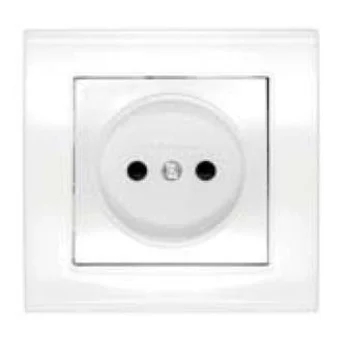 Розетка 1-м СП Бриллиант 16А IP20 без заземл. защ. шторки бел. UNIVersal 7947595